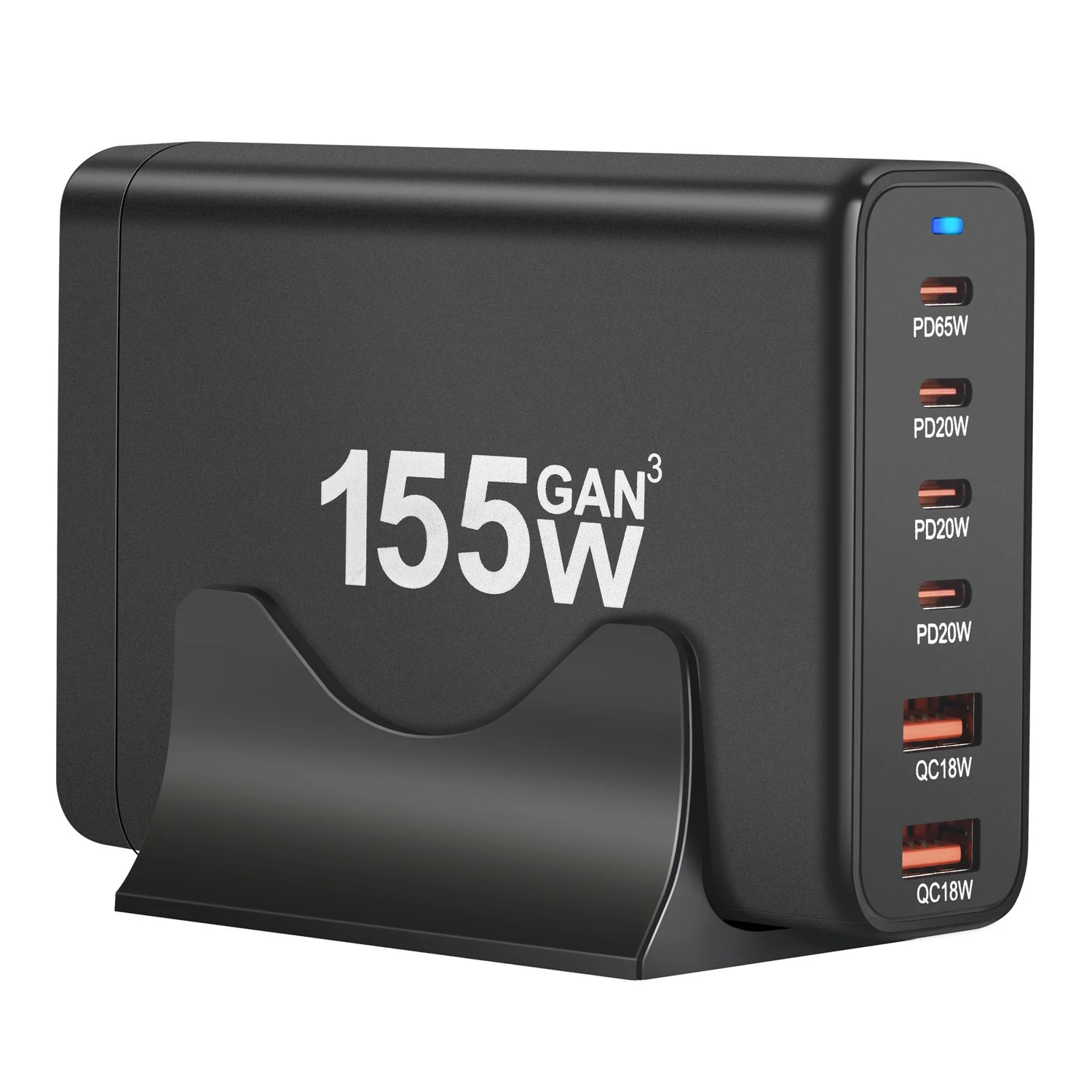 155W GaN USB C wall Charger Quick 6 Ports Type C PD Fast Charging