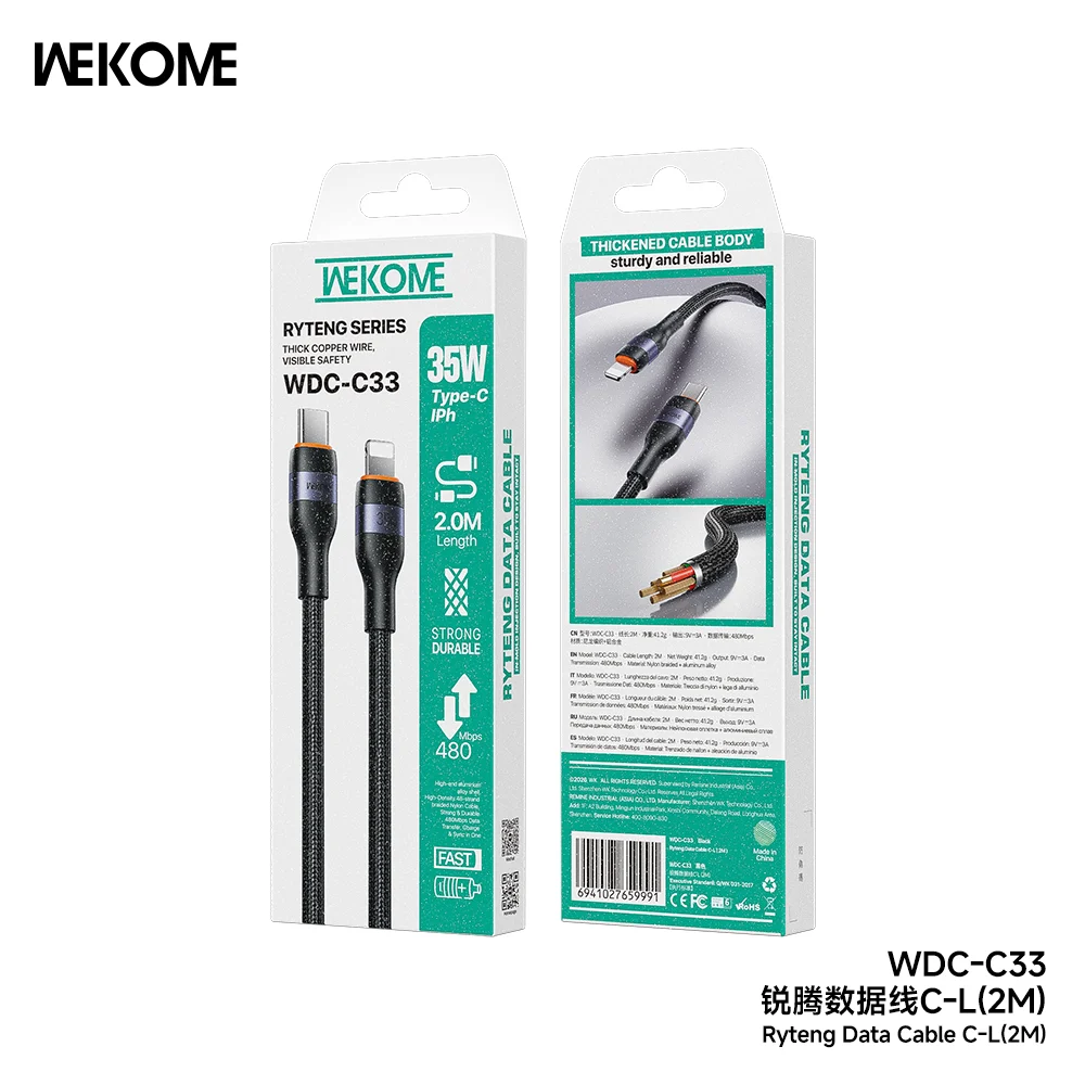WEKOME WDC-C33 2m USB-C to Lightning Cable