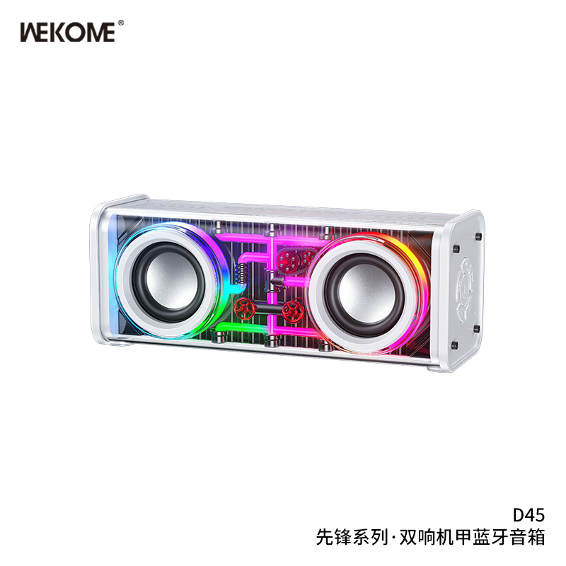 WK D45 10W Dual Speaker Transparent Mecha Bluetooth Speaker-W